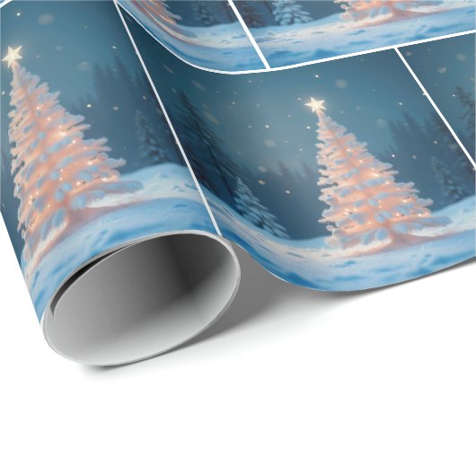 Weihnachtsbaum mit Stern Geschenkpapier (Rolleneckpunkt)