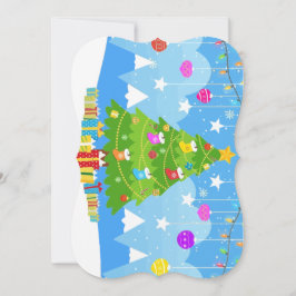 Weihnachtsbaum mit Stern und Presentage Urlaub Feiertagskarte