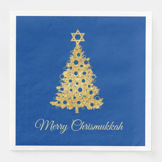 Weihnachtsbaum mit Stern von David Napkin Serviette (Vorderseite)