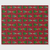 Weihnachtsbaum mit Sternen auf kundenspezifischem Geschenkpapier (Flach)