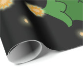 Weihnachtsbaum mit Sternen auf schwarz Geschenkpapier (Rolleneckpunkt)