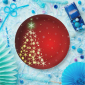 Weihnachtsbaum mit Sternen Pappteller (Party)