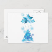 Weihnachtsbaum mit Sternenballons Feiertagspostkarte (Vorne/Hinten)