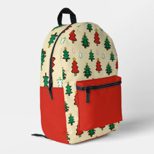 Weihnachtsbaum mit sternenüberragenden nahtlosen M Bedruckter Rucksack
