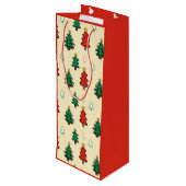 Weihnachtsbaum mit sternenüberragenden nahtlosen M Geschenktüte Für Weinflaschen (Rückseite Schrägansicht)