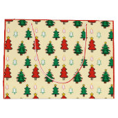 Weihnachtsbaum mit sternenüberragenden nahtlosen M Große Geschenktüte (Rückseite)