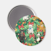 Weihnachtsbaum mit Teddy Bären Ornamenten Magnet (Vorderseite/Rückseite)