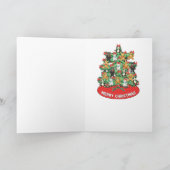 Weihnachtsbaum mit Teddybär-Verzierungen Feiertagskarte (Innenseite)