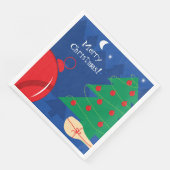 Weihnachtsbaum mit Tennisbällen und Schläger Serviette (Ecke)