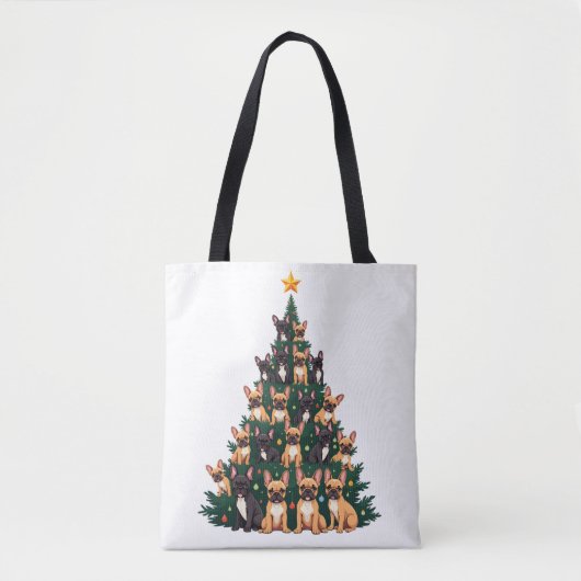 Weihnachtsbaum mit Terrier Hunden Weihnachtsgesche Tasche (Vorderseite)