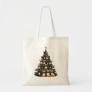 Weihnachtsbaum mit Terrier Hunden Weihnachtsgesche Tragetasche