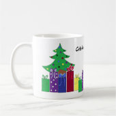 Weihnachtsbaum mit verpackten Geschenken Kaffeetasse (Links)
