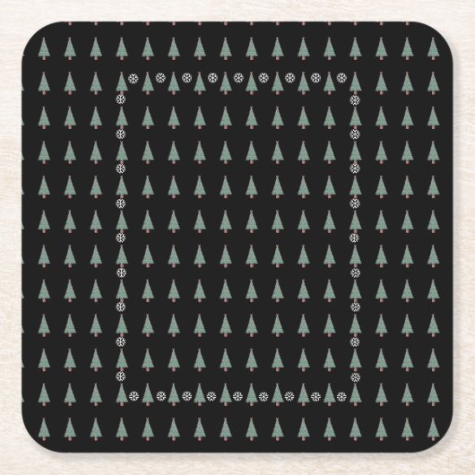 Weihnachtsbaum mit Verzierungen roten Bögen Glocke Rechteckiger Pappuntersetzer (Vorderseite)