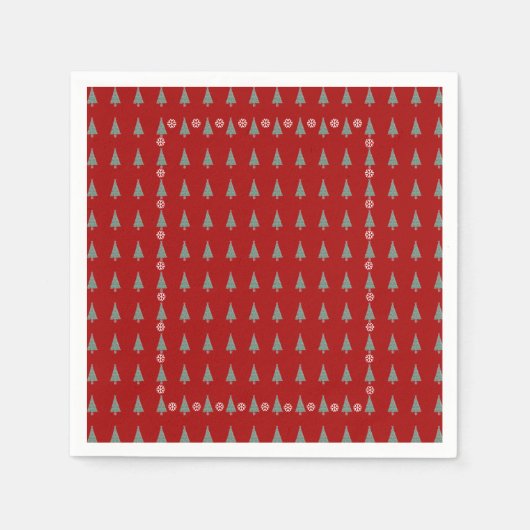 Weihnachtsbaum mit Verzierungen roten Bögen Glocke Serviette (Vorderseite)