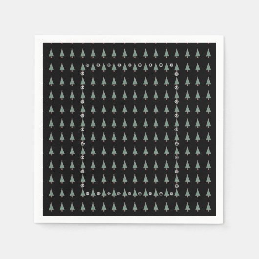 Weihnachtsbaum mit Verzierungen roten Bögen Glocke Serviette (Vorderseite)