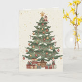 Weihnachtsbaum mit Vintage-Geschenken Karte (Gelbe Blume)