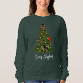 Weihnachtsbaum mit Vogelurlaub Sweatshirt (Vorderseite)