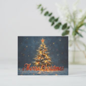 Weihnachtsbaum mit warmen Lichtern im Schnee (Stehend Vorderseite)