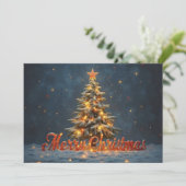 Weihnachtsbaum mit warmen Lichtern im Schnee (Stehend Vorderseite)