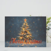 Weihnachtsbaum mit warmen Lichtern im Schnee (Stehend Vorderseite)