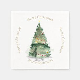 Weihnachtsbaum mit Weihnachtsgrüßen Serviette