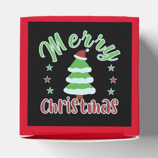 Weihnachtsbaum mit Weihnachtsmannmütze Geschenkschachtel (Oben)