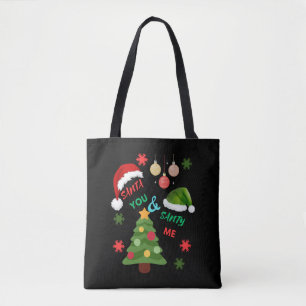 Weihnachtsbaum mit Weihnachtsmannmütze Tasche