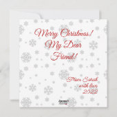 Weihnachtsbaum mit Weihnachtswörtern Feiertagskarte (Rückseite)