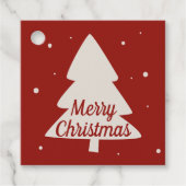 Weihnachtsbaum mit weißen Kiefern und Schneeflocke Geschenkanhänger (Vorderseite)