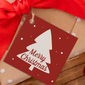 Weihnachtsbaum mit weißen Kiefern und Schneeflocke Geschenkanhänger