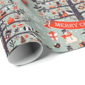 Weihnachtsbaum mit Wünschen (grau) Geschenkpapier (Rolleneckpunkt)