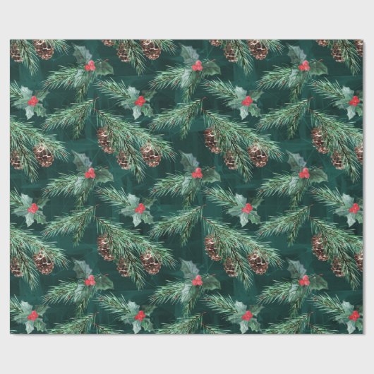 Weihnachtsbaum mit Zapfen Geschenkpapier (Flach)