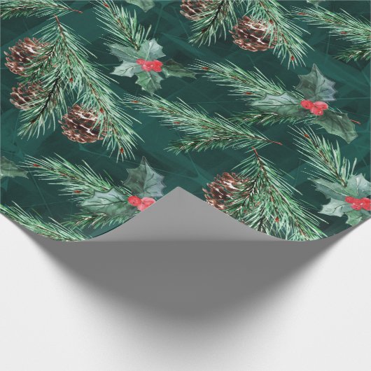 Weihnachtsbaum mit Zapfen Geschenkpapier (Ecke)