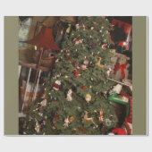 Weihnachtsbaum mit zufälligen Ornamenten Geschenkpapier (Flach)