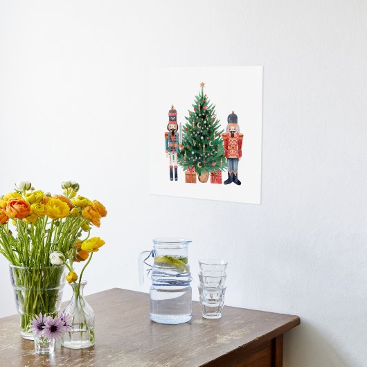 Weihnachtsbaum mit zwei bunten Nutcrackern Foliendrucke (Ablage(Küche))