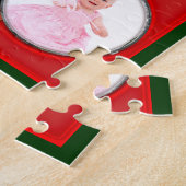 Weihnachtsbaum mit zwei Ornament-Fotorahmen Puzzle (Seite)