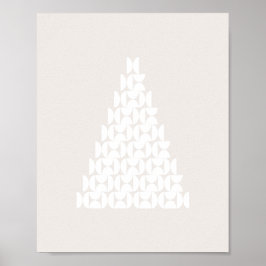 Weihnachtsbaum Mitte Jahrhundert Moderne Beige Wei Poster