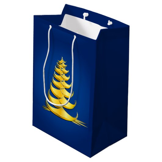 Weihnachtsbaum Mittlere Geschenktüte (Rückseite Schrägansicht)