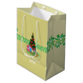 Weihnachtsbaum Mittlere Geschenktüte (Vorderseite Schrägansicht)