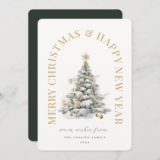 Weihnachtsbaum Modern Feiertagskarte (Vorne/Hinten)