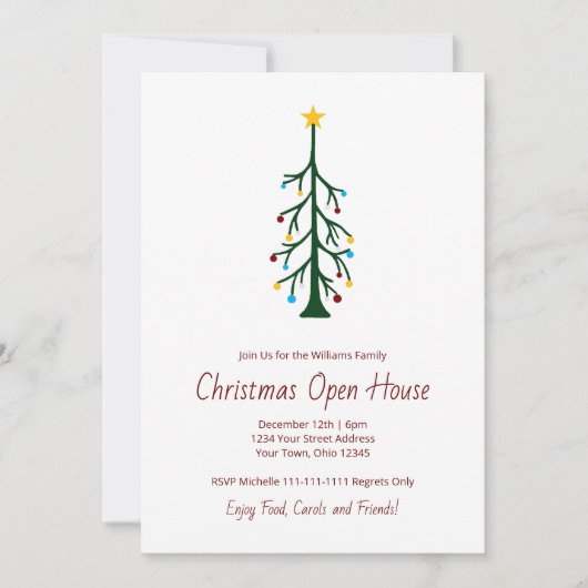 Weihnachtsbaum Moderne Feier Einladung (Vorderseite)