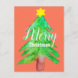 Weihnachtsbaum moderne Funkfarben Feiertagspostkarte