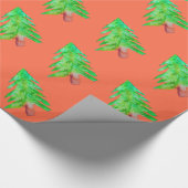 Weihnachtsbaum moderne Funkfarben Geschenkpapier (Ecke)