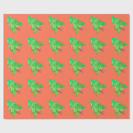 Weihnachtsbaum moderne Funkfarben Geschenkpapier (Flach)