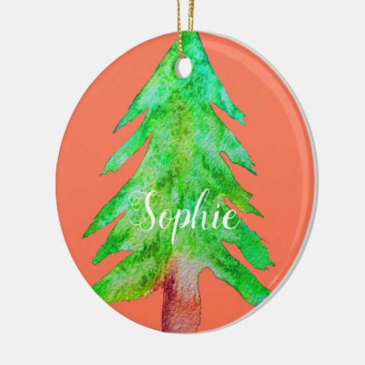 Weihnachtsbaum moderne Funkfarben Keramik Ornament (Links)