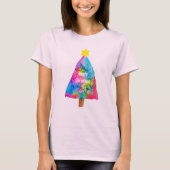 Weihnachtsbaum moderne Funkfarben T-Shirt (Vorderseite)