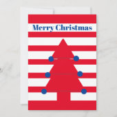 Weihnachtsbaum Moderne Rote Streifen Grußkarte Einladung (Vorderseite)