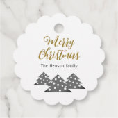 Weihnachtsbaum Moderner Familienurlaub Kraft Geschenkanhänger (Rückseite)