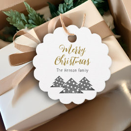 Weihnachtsbaum Moderner Familienurlaub Kraft Geschenkanhänger