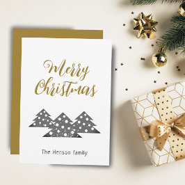 Weihnachtsbaum Moderner Minimalistischer Familienu Feiertagskarte